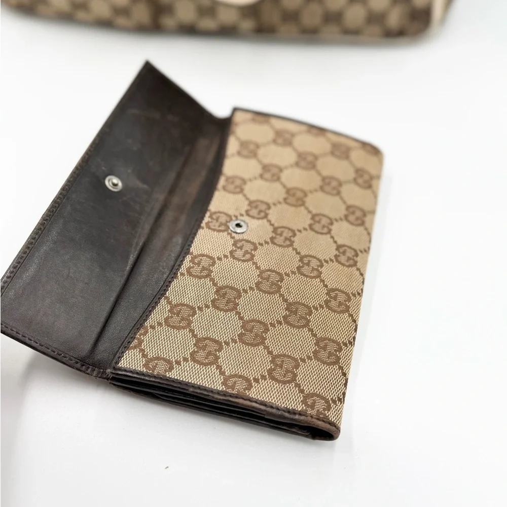 Gucci Beige and Brown Monogram Shoulder Bag And Wallet (Pelove) - Picture 12 of 15